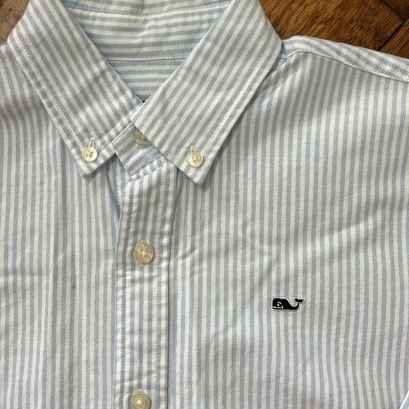 Vineyard Vines NWOT Youth Boys S (8-10) Navy/White stripe Oxford - Picture 2 of 5